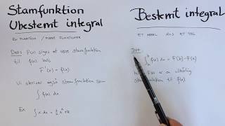 Definition af stamfunktion bestemt og ubestemt integral [upl. by Lodi428]