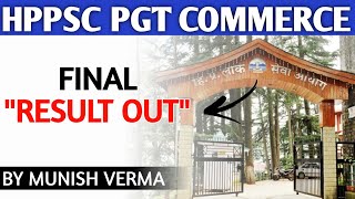 HPPSC PGT COMMERCE FINAL RESULT OUT [upl. by Ramhaj689]