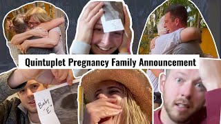 Quintuplet Pregnancy Announcement Surprising Family With Crazy News Reactions Are Priceless [upl. by Refynnej]