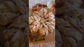 Raspberry almond snowflake christmasbaking holidaytreats christmasmorning [upl. by Lutero65]