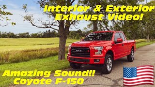 Awesome Sounding Ford F150 50L Black Widow Venom 250 Series Muffler amp Resonator Delete Coyote 50 [upl. by Ennaylloh]