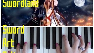 SWORDLAND THEME from SAO  EASY Piano Tutorial [upl. by Chenay793]