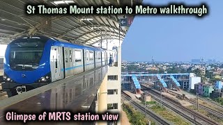 St Thomas Mount station to Metro Walkthrough Glimpse of MRTS station View [upl. by Oiramrej]