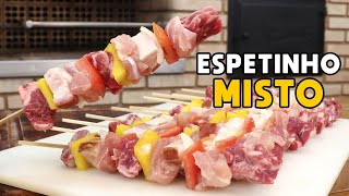 Como Fazer Espetinho Misto  Tv Churrasco [upl. by Zillah]