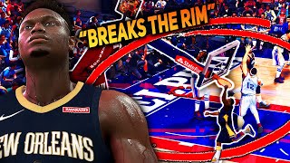 ZION WILLIAMSON BROKE THE BACKBOARD With These DUNKS REAL RIM BREAKING DUNKS In NBA 2K [upl. by Atnom454]