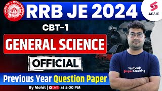 RRB JE 2024  Science Previous Year Question Paper  RRB JE Previous Year Question Paper  Mohit Sir [upl. by Aihsia495]