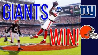 Giants Beat the Browns and move to 12 Highlights Recap and Reaction [upl. by Nirrat]