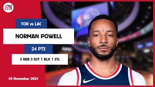 NORMAN POWELL 24 PTS vs TOR 09 Nov 2425 LAC Highlights [upl. by Alverson]