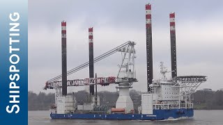 MPI ENTERPRISE  Offshore Construction JackUp Vessel  Arrival at Port of Hamburg [upl. by Shanna722]