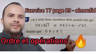 Exercice 17 page 89 almoufid  ordre et opérations 3AC [upl. by Odeen]