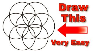 How to Draw Geometric Design of 7 Circles step by step very easily for beginners and Kids [upl. by Llebasi]