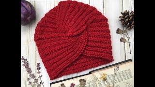 Haz un Gorro Turbante fácil  a dos Agujas PASO A PASO [upl. by Finny]