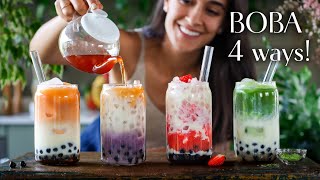 Easy homemade BUBBLE TEA musttry BOBA🧋 [upl. by Carrew]