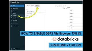 1 How to Enable Disable DBFS File Browser IN DATABRICKS COMMUNITY EDITION  databricks PART 01 [upl. by Sima]