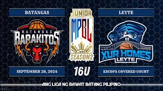 Junior MPBL Season 2  Batangas Barakitos vs Leyte Xur Homes  16U [upl. by Kikelia590]