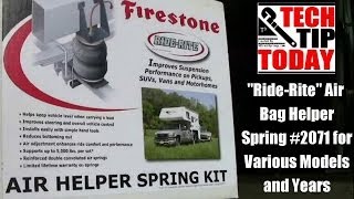 Firestone RideRite Air Bag Helper Springs Model  2071 SD Popular Products [upl. by Chastity286]