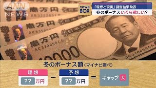 冬のボーナスいくら欲しい？「理想と現実」調査結果 街の声は【スーパーJチャンネル】2024年12月3日 [upl. by Lynde775]