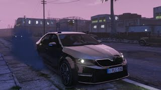 GTA V Škoda Octavia MK3 VRS unmarked police Sunset Driving with realistic graphics mod [upl. by Dimmick]