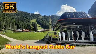 Worlds Longest Cable Car  Alleghe Belluno Italia 5k [upl. by Kendal]