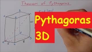 Theorem of Pythagoras 3D Problem Internal Diagonal [upl. by Nyladnewg]