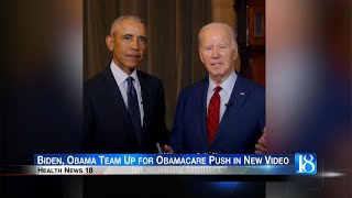 Biden Obama Team Up for Obamacare Push in New Video [upl. by Akenat]