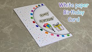 Beautiful white paper Birthday card DIY card idea1minutevideo viral shorts short viralvideo [upl. by Dahlia]