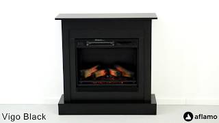 AFLAMO Electric fireplace Vigo Black  Kominek elektryczny Vigo Czarny [upl. by Crandall428]