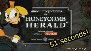 Cuphead Speedrun  Honeycomb Herald Regular 051 [upl. by Ranip]