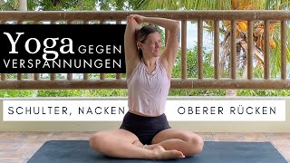 Yoga gegen Verspannungen im Schulter Nackenbereich  Anfänger  13 Min [upl. by Ahsinek]