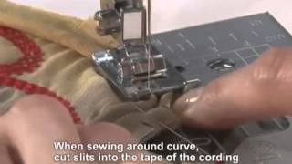 Brother Domestic Sewing Machine Piping Foot Tutorial [upl. by Richela261]