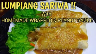 LUMPIANG SARIWA WITH HOMEMADE WRAPPER amp PEANUT SAUCE lumpiangsariwa [upl. by Burr959]