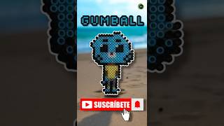 El Increíble Mundo de Gumball  Gumball Hama Beads 💙 diy pixelart gumball gumballwatterson [upl. by Richmound]