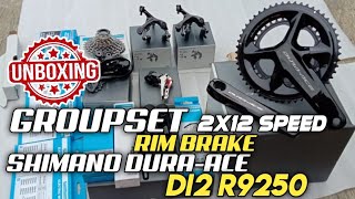 Unboxing Groupset SHIMANO DURAACE R9250 Di2 Rim Brake 2x12 Speed Rare Part from SHIMANO on 2022 [upl. by Geoffry]