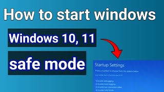 How to open safe mode in windows 1011 [upl. by Trellas]