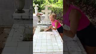 Cleaned the Random GRAVE diy graveyard diyprojects gravesite cemetery garden restoration [upl. by Nelg]