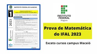 Prova do IFAL 2023  Exceto Cursos Campus Maceió ifal ifs [upl. by Diogenes]