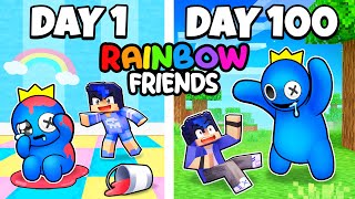 100 DAYS as RAINBOW FRIENDS in Minecraft [upl. by Ailil]