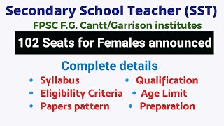 SST females 102 posts announced FPSC FG government institution CanttGarrison  syllabus amp details [upl. by Conah]