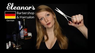 ASMR Barbershop 2 💈Hairsalon 💆🏼‍♀️ Relaxing Roleplay ✂️ Personal Attention Whisper German [upl. by Orvan]