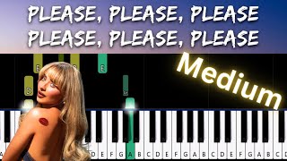 Sabrina Carpenter  Please Please Please  Piano Tutorial and Lyrics [upl. by Holbrook]