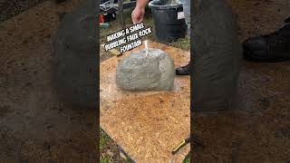 Making fake rocks A small blackbrownorange bubbling fountain WITHOUT pigment art design diy [upl. by Hardi]