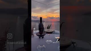 Varoulko best restaurants Santorini Greece w a view michelinrestaurant skarosrock sunsetview [upl. by Hartzel10]