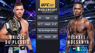 DRICUS DU PLESSIS VS ISRAEL ADESANYA FULL FIGHT UFC 300 [upl. by Nehemiah]