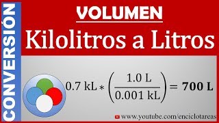 Convertir de Kilolitros a Litros kL a L [upl. by Oicneserc]