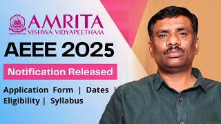 AEEE2025 Amrita Notification వచ్చేసింది తప్పనిసరిగా Apply చేయవలసిన ENTRANCE Exam  SBR TALKS [upl. by Sacrod]