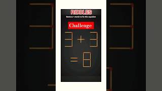 quotRemove 1 Stick Fix the Equationquot EquationChallenge StickPuzzle paheliyan [upl. by Einatirb]