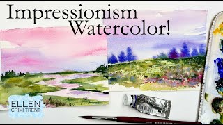 Beginner Watercolor Impressionistic Landscapes [upl. by Bogey]