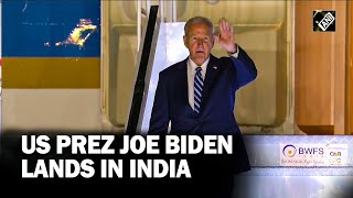 US President Joe Biden lands in India to attend 18th G20 Leaders’ Summit [upl. by Hughmanick827]