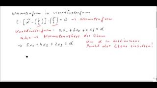 Normalenform in Koordinatenform [upl. by Radley]