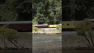 Tuckasegee River Great Smokey Mount GSMR railfaning railway train railroad emd geep trains [upl. by Luhar553]